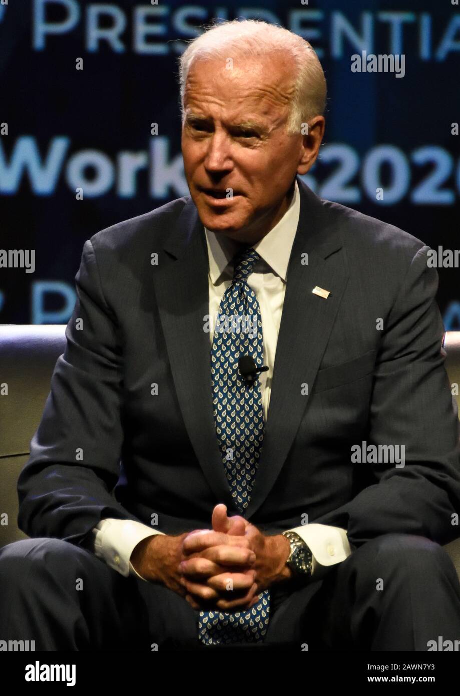 Philadelphia, PA, USA - 17. SEPTEMBER 2019: Joe Biden auf Dem Workers' Presidential Summit im Pennsylvania Convention Center. Stockfoto