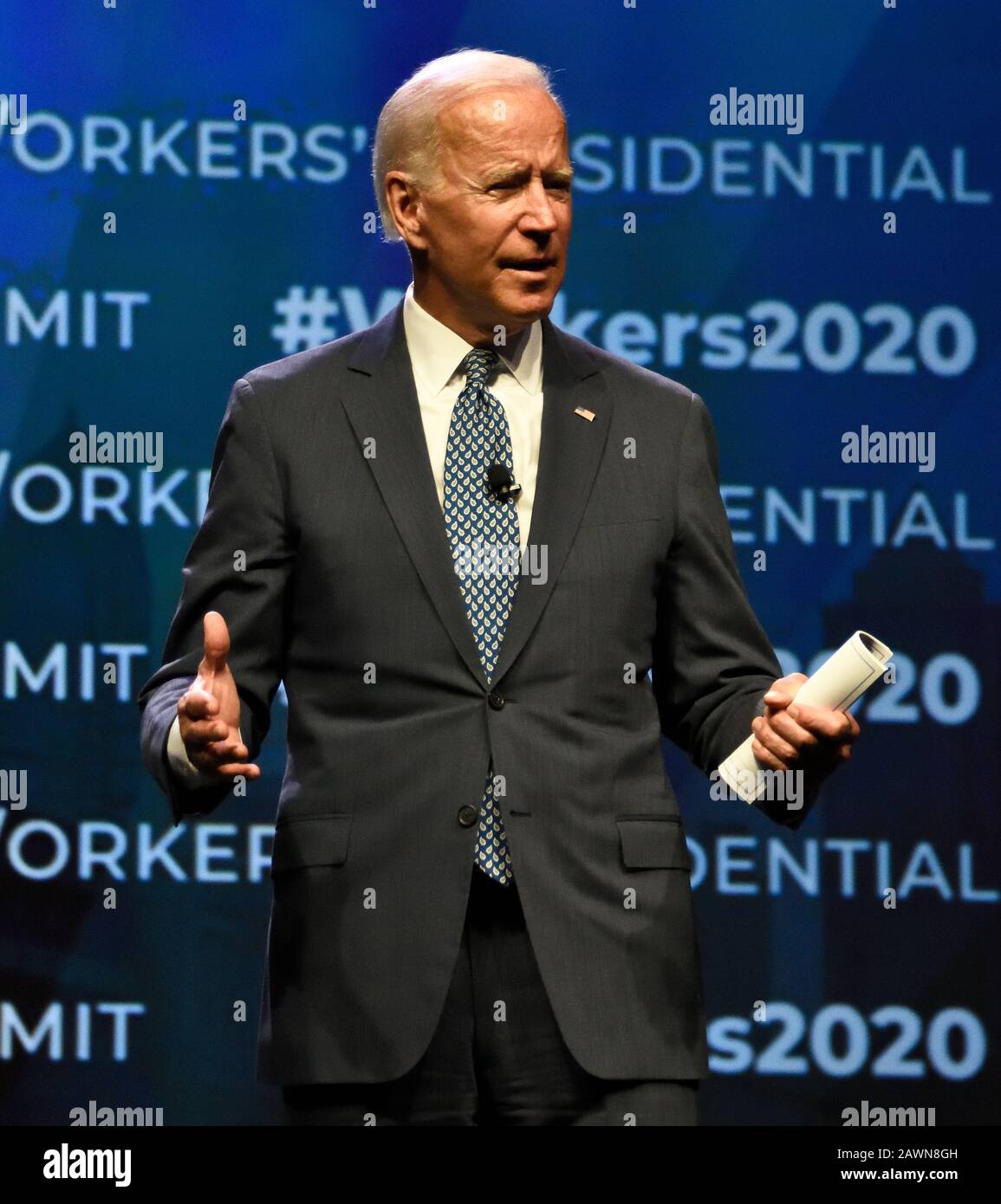 Philadelphia, PA, USA - 17. SEPTEMBER 2019: Joe Biden auf Dem Workers' Presidential Summit im Pennsylvania Convention Center. Stockfoto
