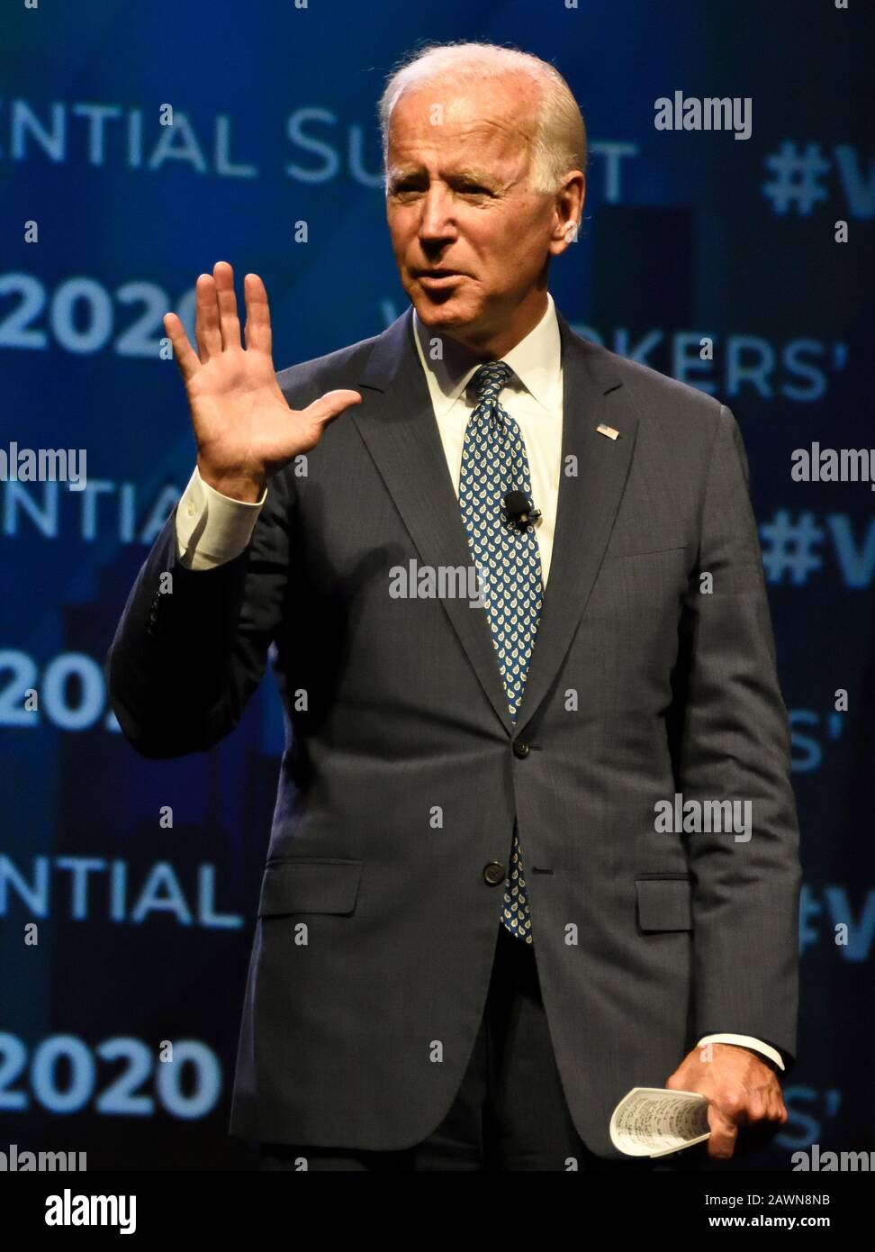 Philadelphia, PA, USA - 17. SEPTEMBER 2019: Joe Biden auf Dem Workers' Presidential Summit im Pennsylvania Convention Center. Stockfoto