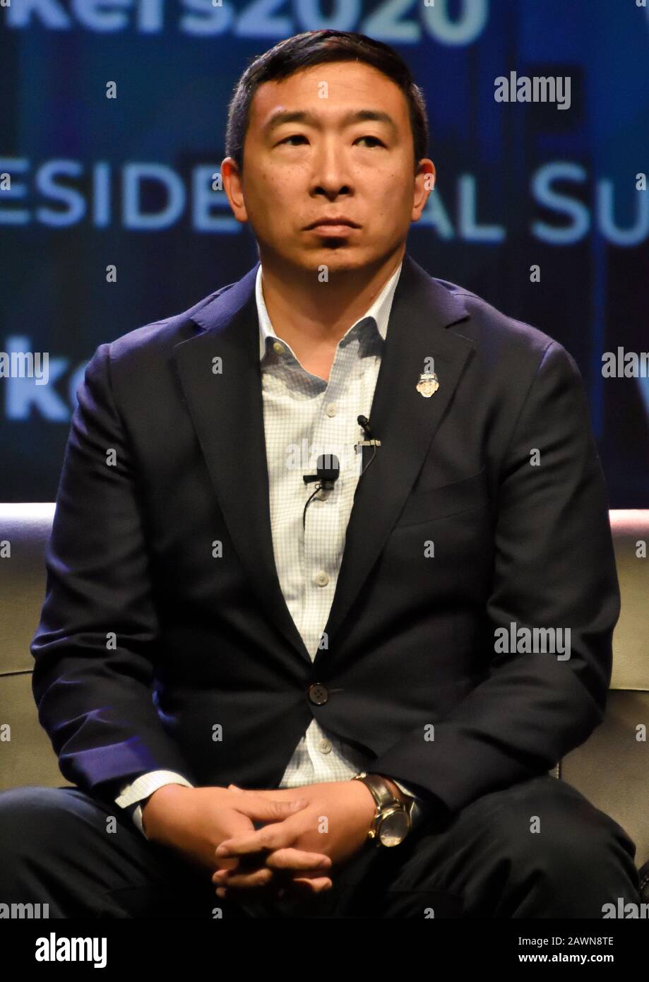 Philadelphia, PA, USA - 17. SEPTEMBER 2019: Andrew Yang beim Workers Presidential Summit im Pennsylvania Convention Center. Stockfoto
