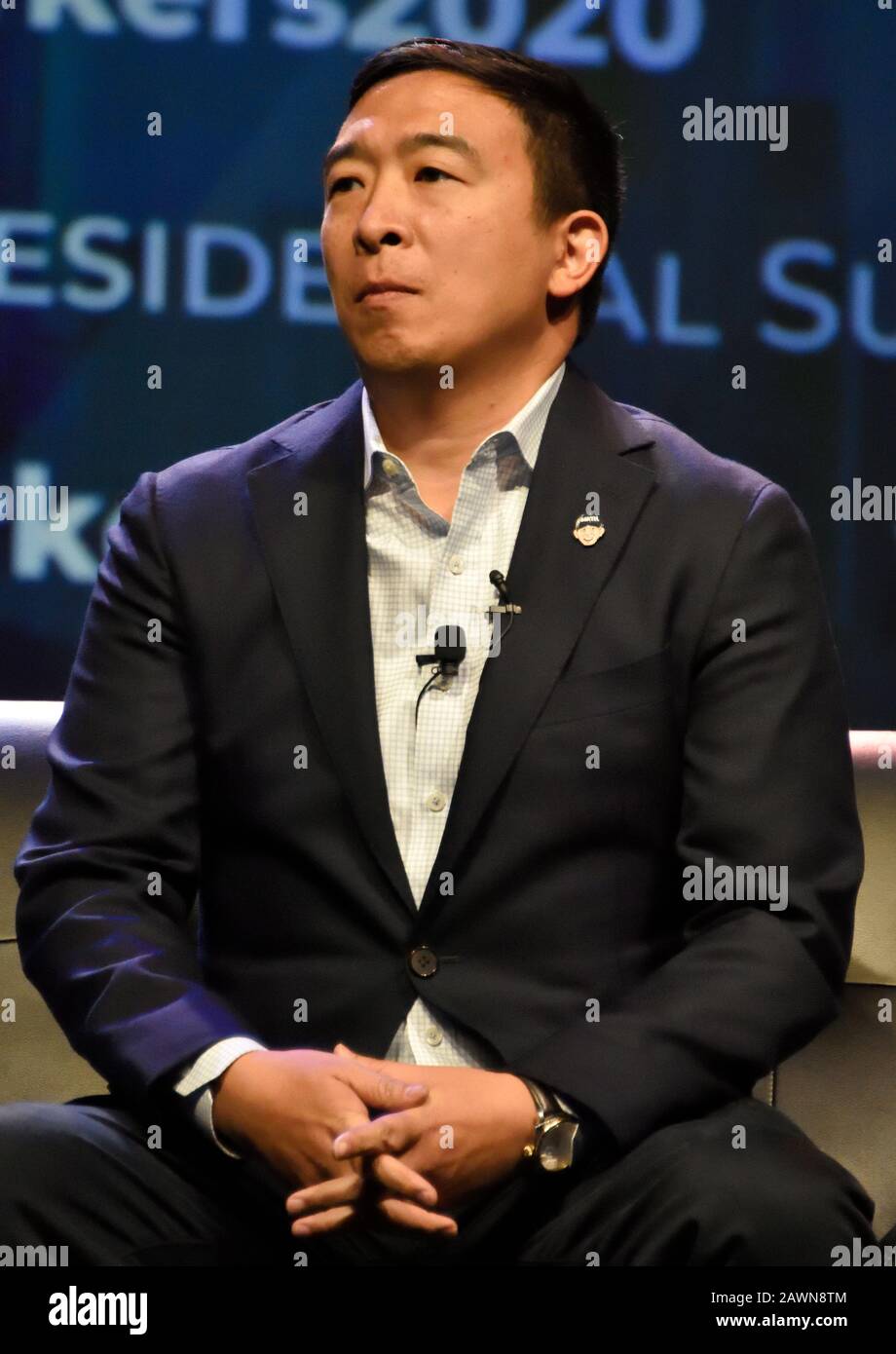 Philadelphia, PA, USA - 17. SEPTEMBER 2019: Andrew Yang beim Workers Presidential Summit im Pennsylvania Convention Center. Stockfoto