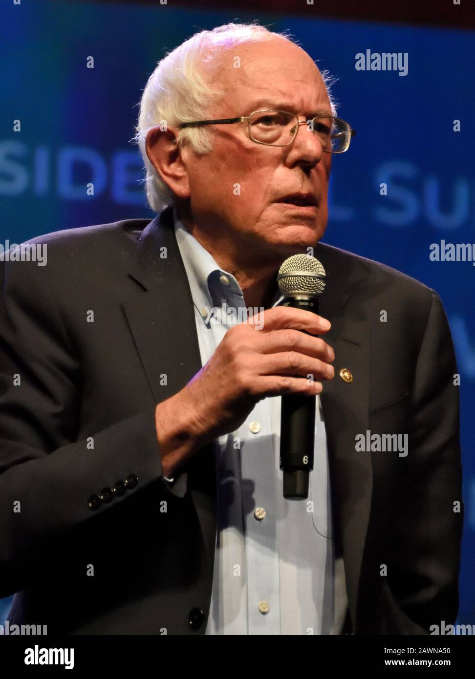 Philadelphia, PA, USA - 17. SEPTEMBER 2019: Bernie Sanders beim Workers' Presidential Summit im Pennsylvania Convention Center. Stockfoto