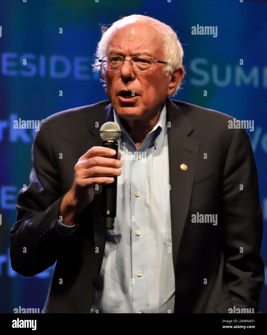Philadelphia, PA, USA - 17. SEPTEMBER 2019: Bernie Sanders beim Workers' Presidential Summit im Pennsylvania Convention Center. Stockfoto
