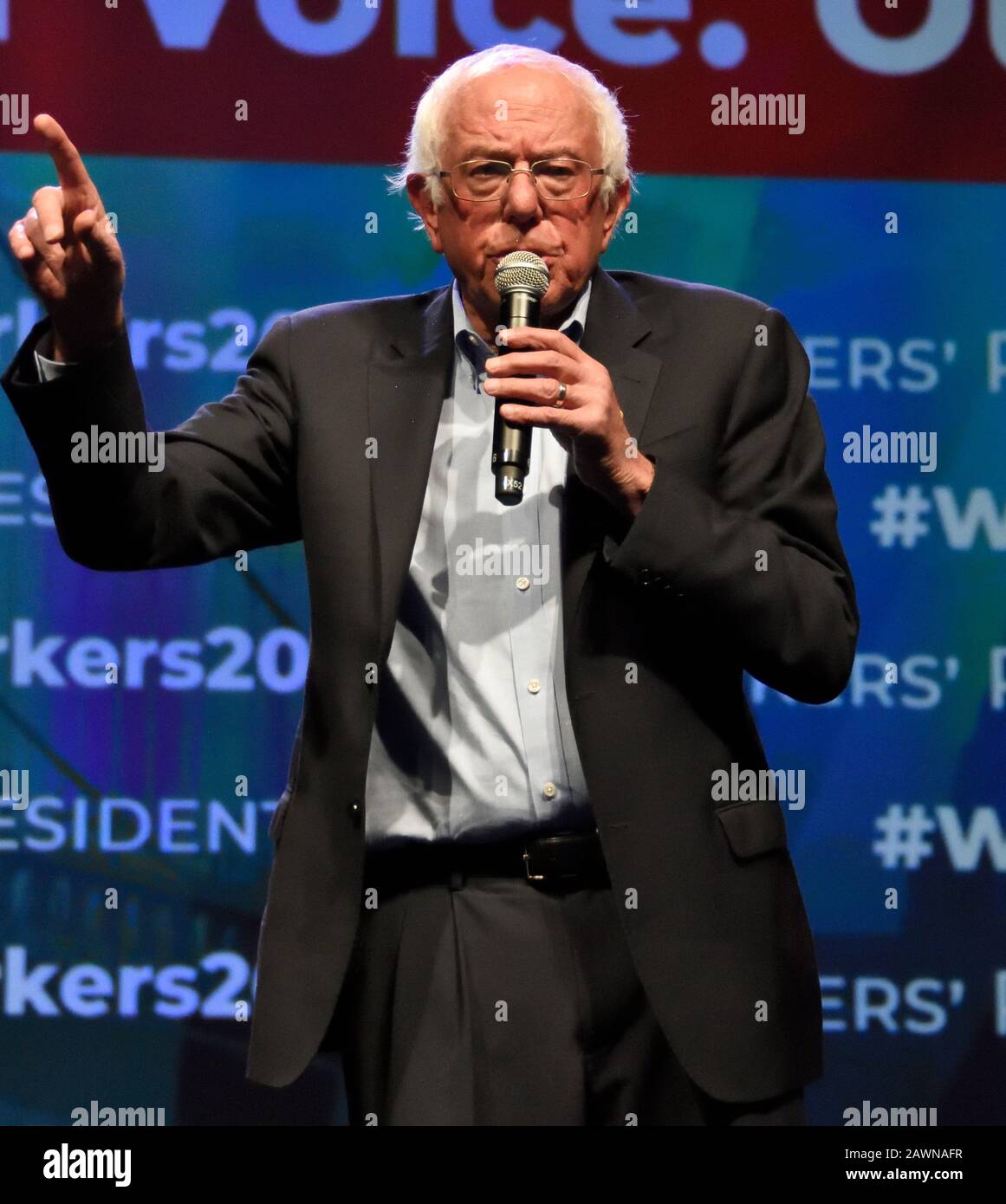 Philadelphia, PA, USA - 17. SEPTEMBER 2019: Bernie Sanders beim Workers' Presidential Summit im Pennsylvania Convention Center. Stockfoto
