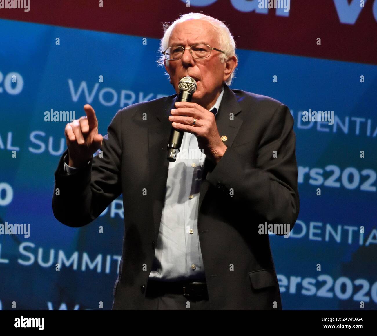Philadelphia, PA, USA - 17. SEPTEMBER 2019: Bernie Sanders beim Workers' Presidential Summit im Pennsylvania Convention Center. Stockfoto