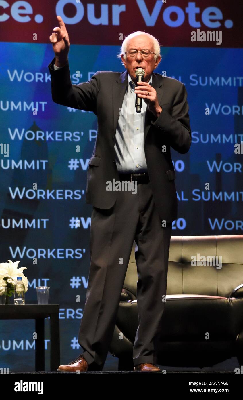 Philadelphia, PA, USA - 17. SEPTEMBER 2019: Bernie Sanders beim Workers' Presidential Summit im Pennsylvania Convention Center. Stockfoto