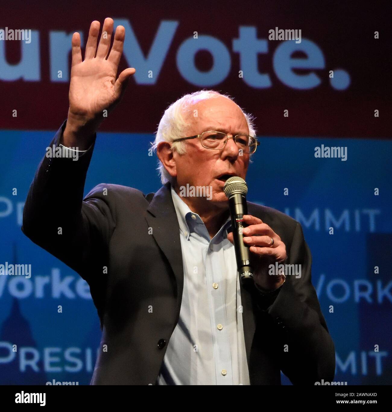 Philadelphia, PA, USA - 17. SEPTEMBER 2019: Bernie Sanders beim Workers' Presidential Summit im Pennsylvania Convention Center. Stockfoto