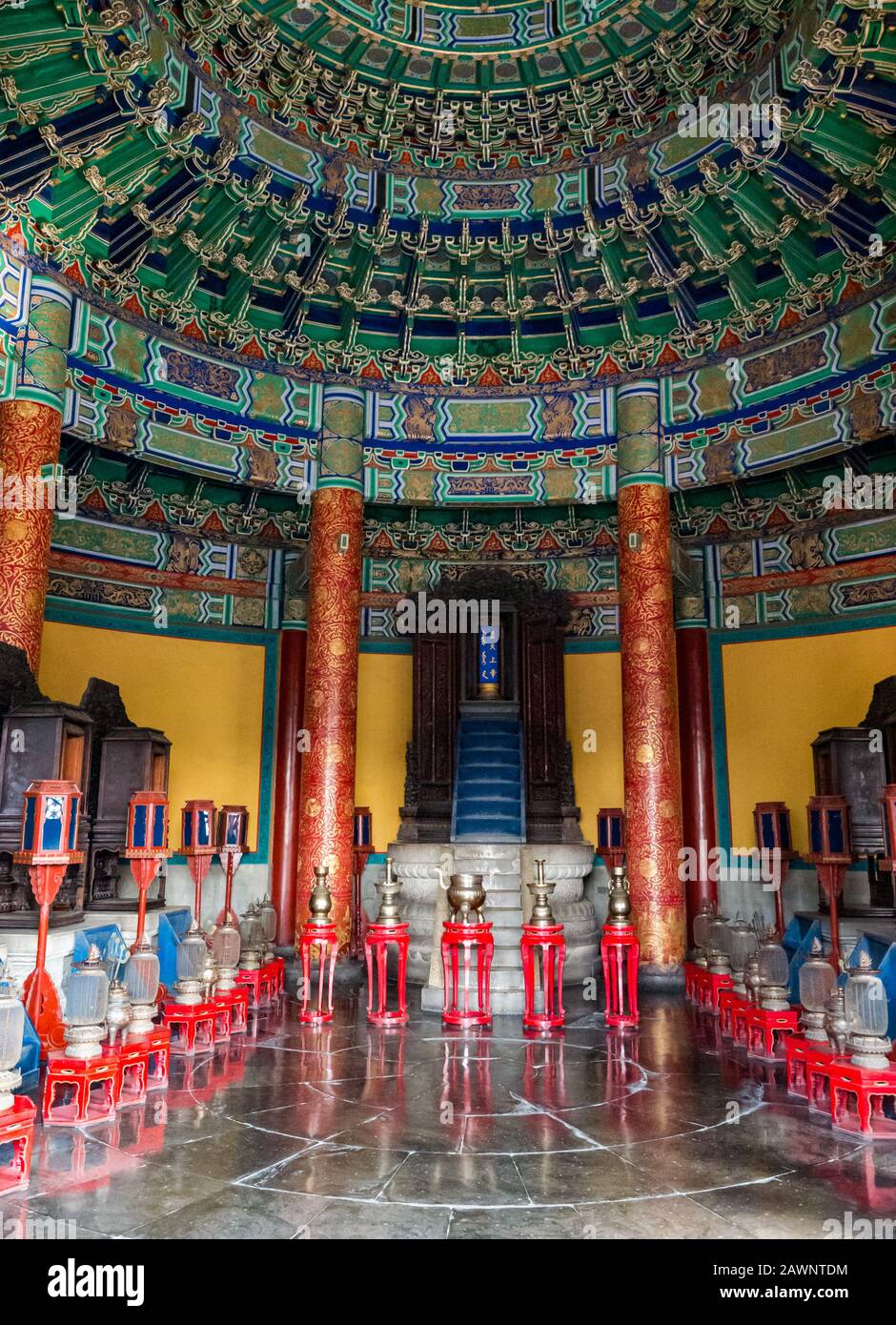 Innenansicht des Imperial Vault of Heaven, Temple of Heaven Complex, Peking, China, Asien Stockfoto