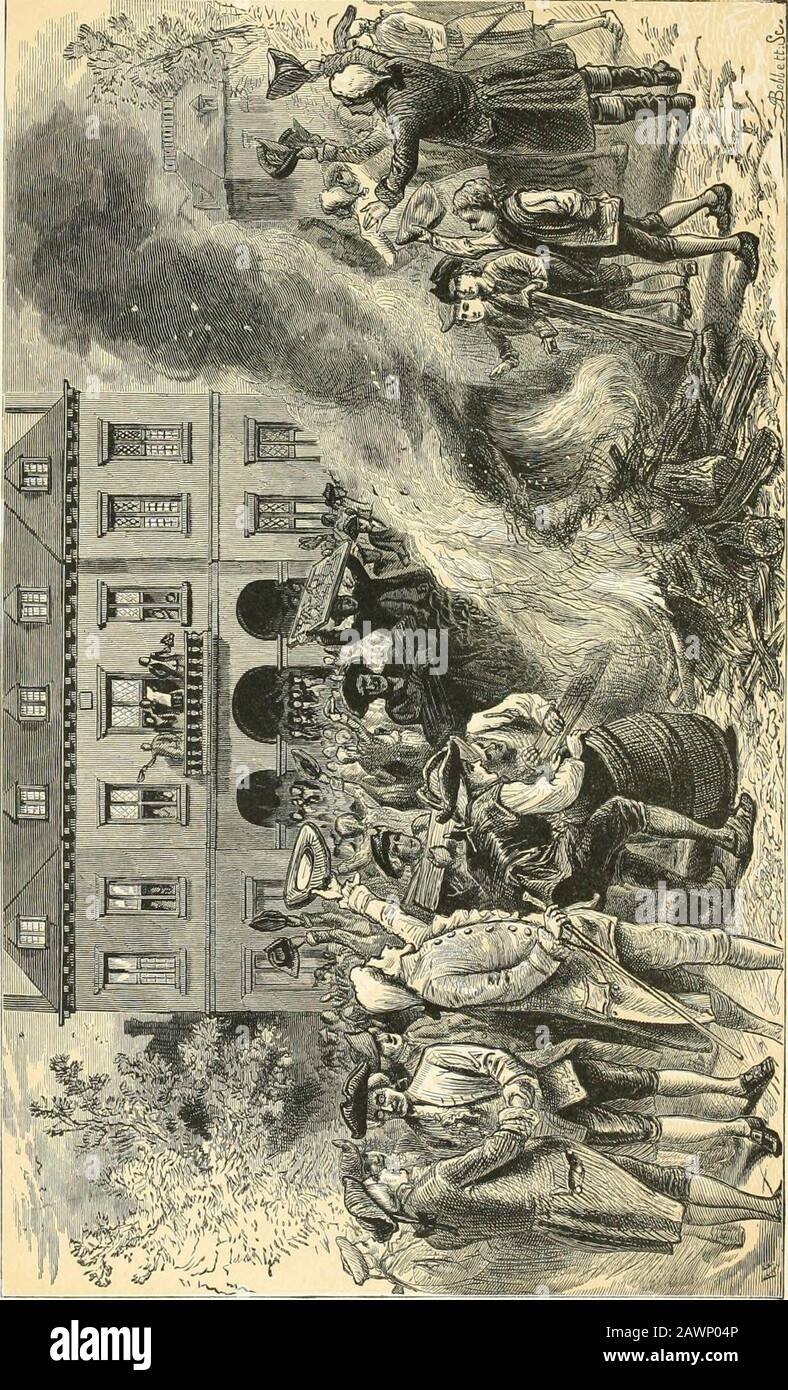 Geschichte der Stadt New York: Ihre Entstehung, ihr Aufstieg und ihr Fortschritt . . . . . . . . . . . . . . . . . . . . . . . . . . . . . . . . . . . . . . . . . . . . . . . . . . . . . . Es wurde wieder mit einer solchen öffentlichen Ermuerung übergangen, dass die Morde der Unzufriedenheit und der Missbilligung im allgemeinen Aufruhr verloren gingen. New York erhielt die Nachricht am 9. Und am Abend des Tages, zu derselben Stunde, an der die Nassauische Halle in Princeton grandiell beleuchtet und Unabhängig von einem dreifachen Musketrie-Volley proklamiert wurde, wurde die Erklärung auf Befehl von Wasli-ington an der Spitze jeder Brigade der gelesen Stockfoto