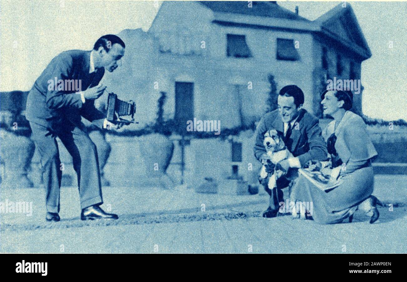 1934 , ITALIEN : Der italienische Filmschauspieler und Regisseur VITTORIO DE SICA (* 1901 in Rom; † 1974) mit den Schauspielern GIUDITTA Rissone (* um 1965; † 1977) und UMBERTO MELNATI Stockfoto