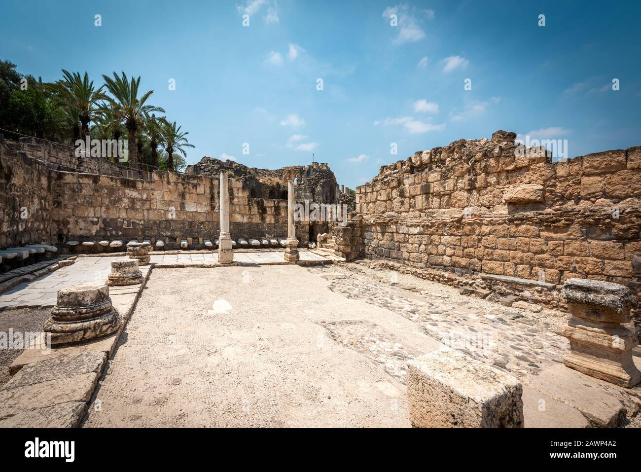 Ruinen der alten römischen Stadt Beith Shean, Israel Stockfoto