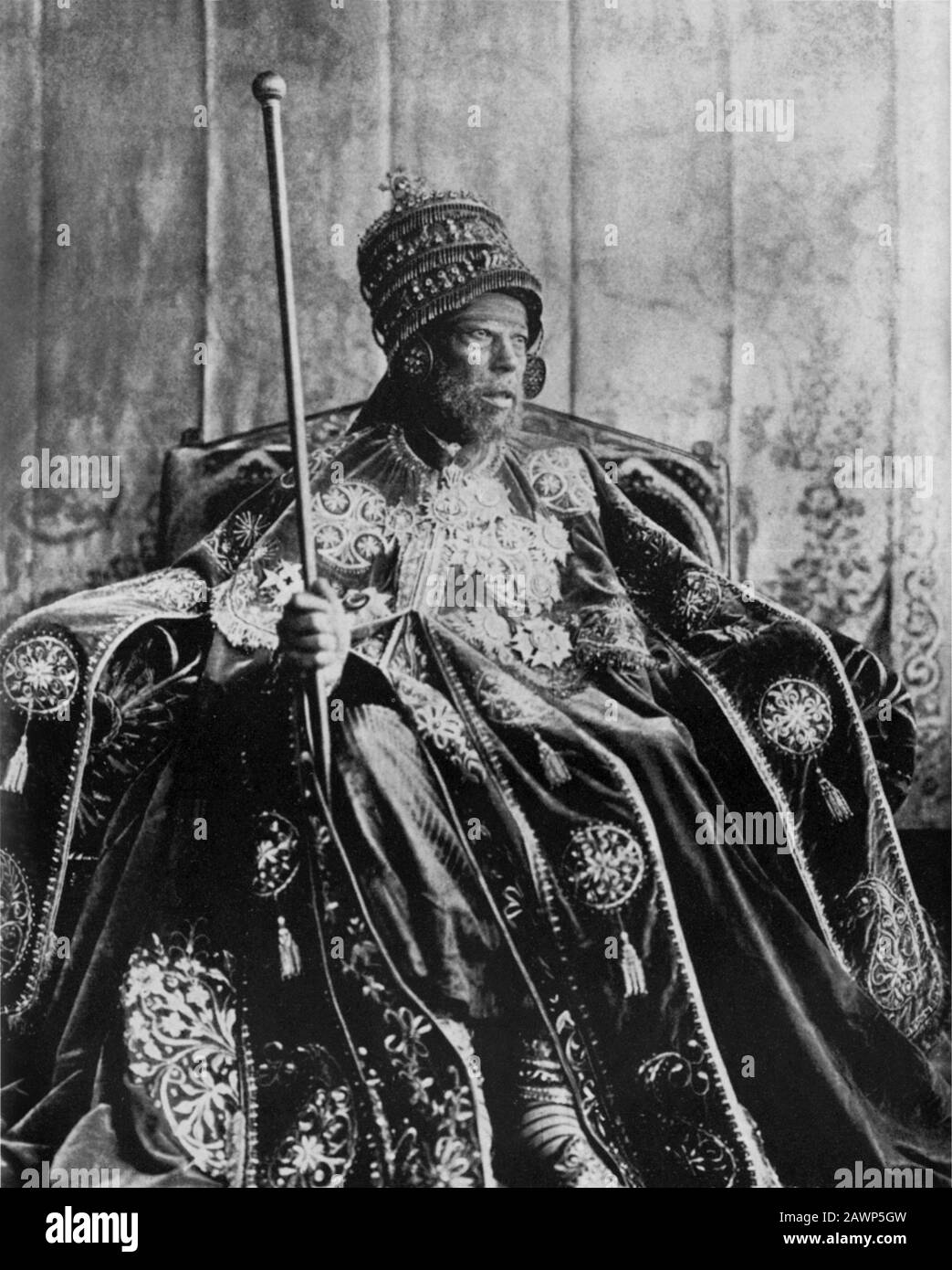 1906 Ca, ERITREA, AFRIKA: Der Negus von Eritrea Kaiser MENELIK II., getauft als Sahle Maryam (* 1844; † 1913), war Negusa Nagast von Äthiopien von 188 Stockfoto