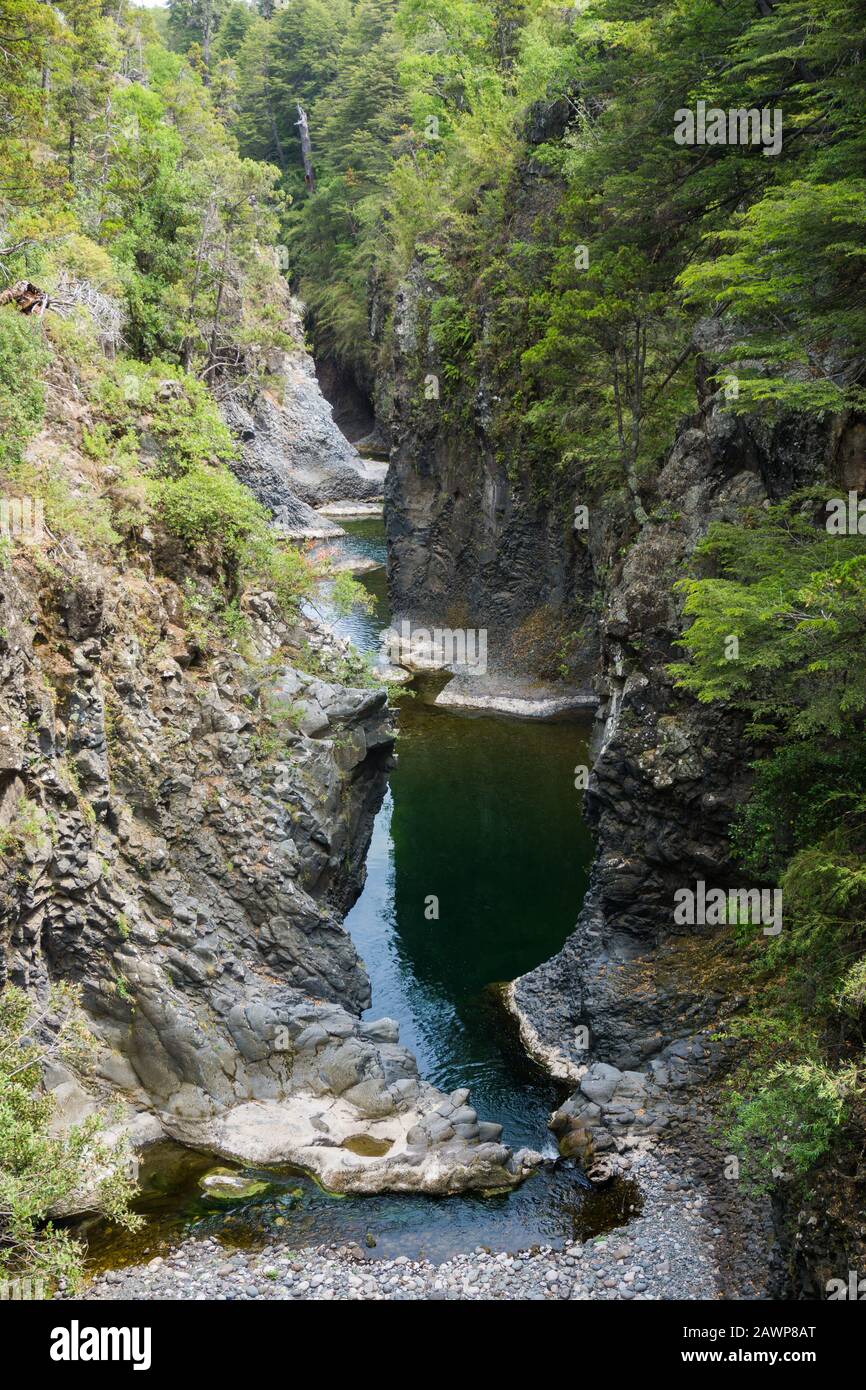 Radal National Park 7 Tassen in der Region Maule Chile Stockfoto