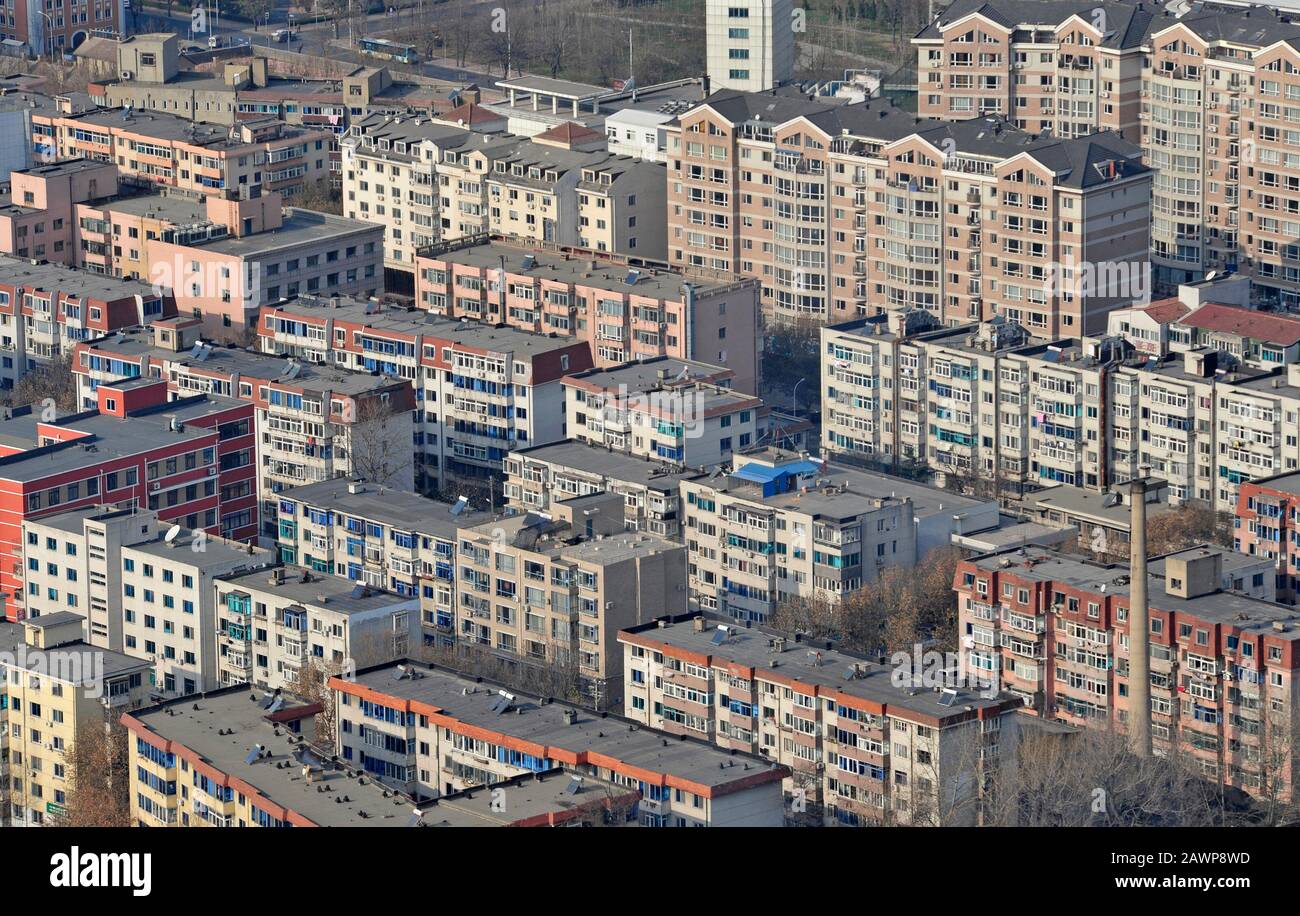 Wohnblöcke in Dalian, Provinz Liaoning, China Stockfoto
