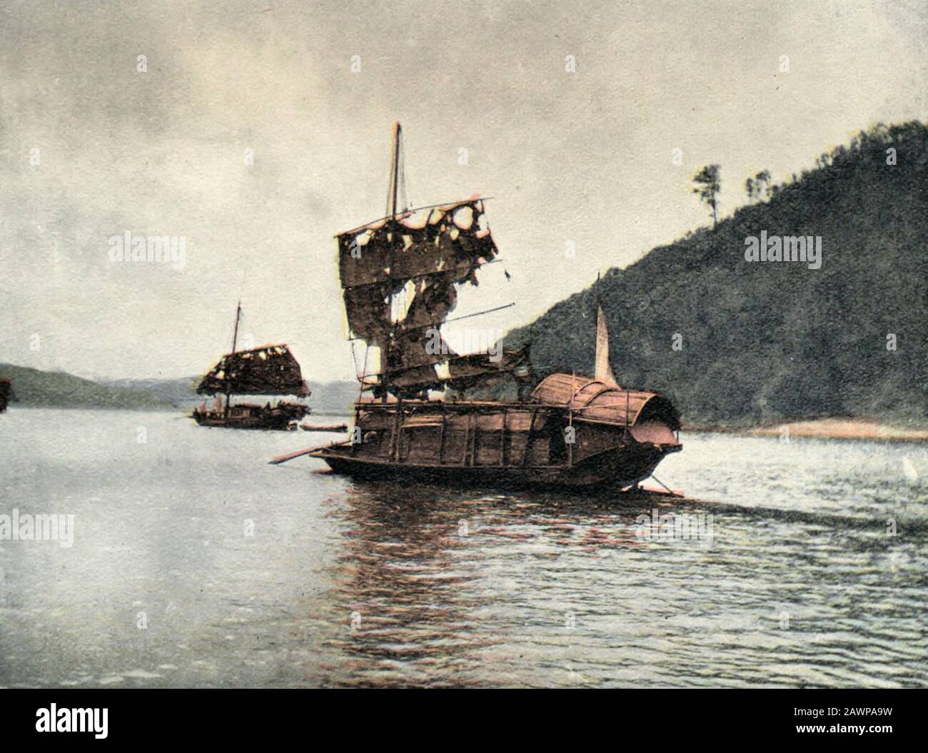 Chinesische Dschunks - EINE Häufige Sichtung an einem der großen Flüsse, etwa um 1900 Stockfoto