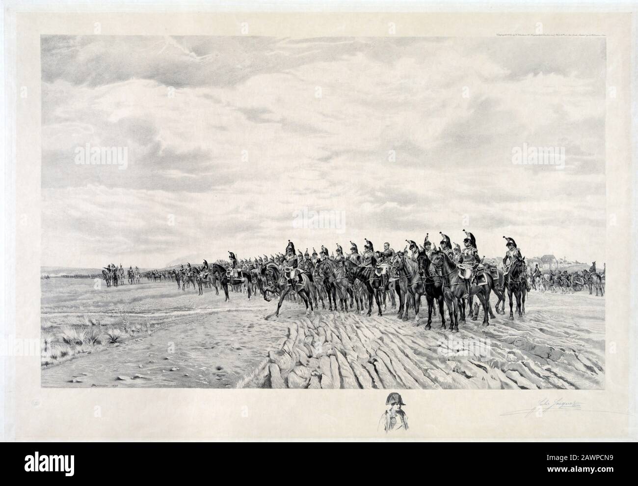 1878 : Der Kaiser NAPOLEONE i BONAPARTE (* um 1760-18921 in der Zeit von 1805, Napoleon in Austerlitz (* 1878 in Austerlitz) aus einem Gemälde von Jean Louis Stockfoto