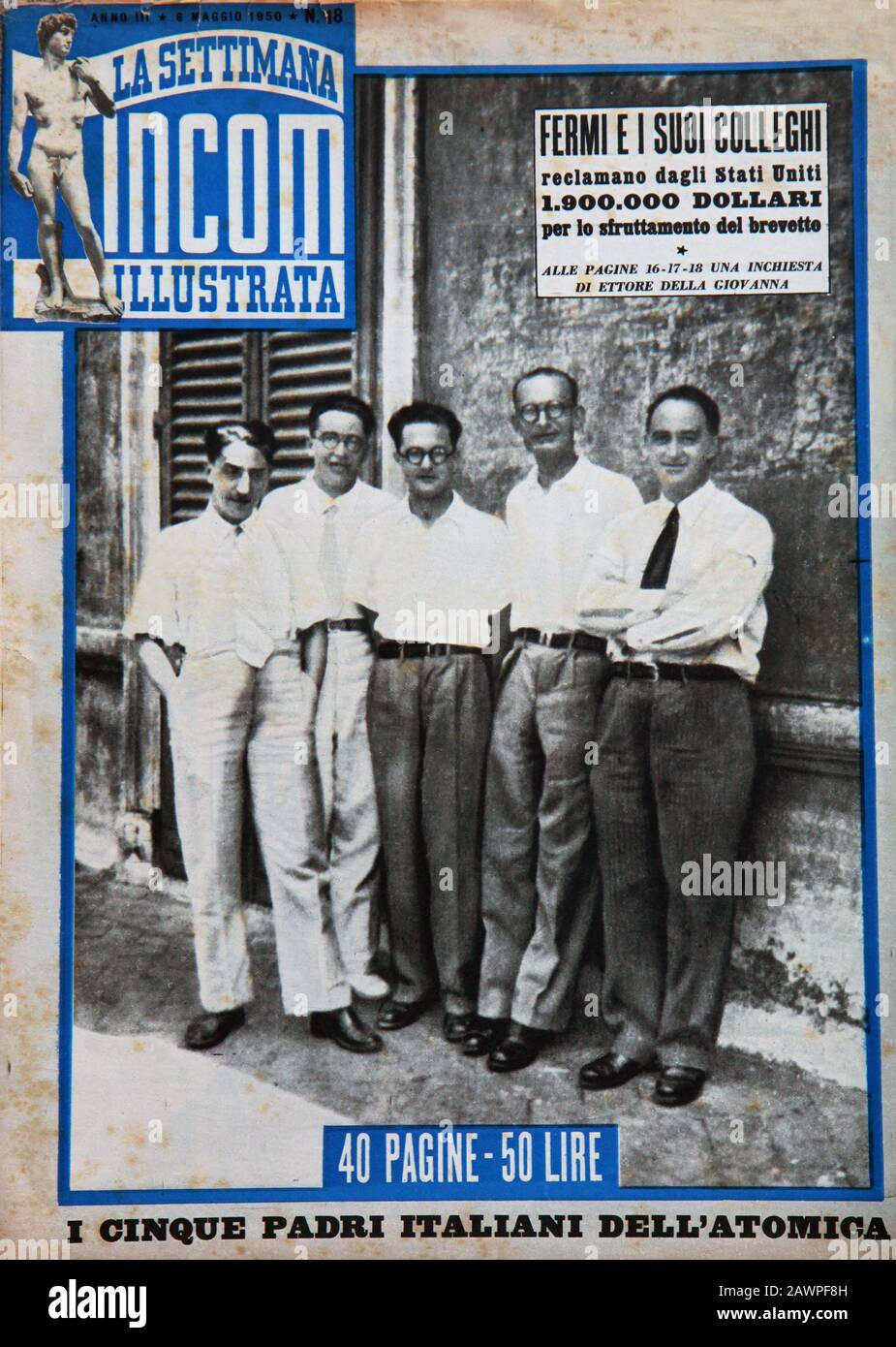 1934 , juli , Roma . Italien: Der italienische Wissenschaftsphysiker ENRICO FERMI ( Roma 1901 - Chicago , USA 1954 ), ( der erste von rechts auf dem Foto ) Stockfoto