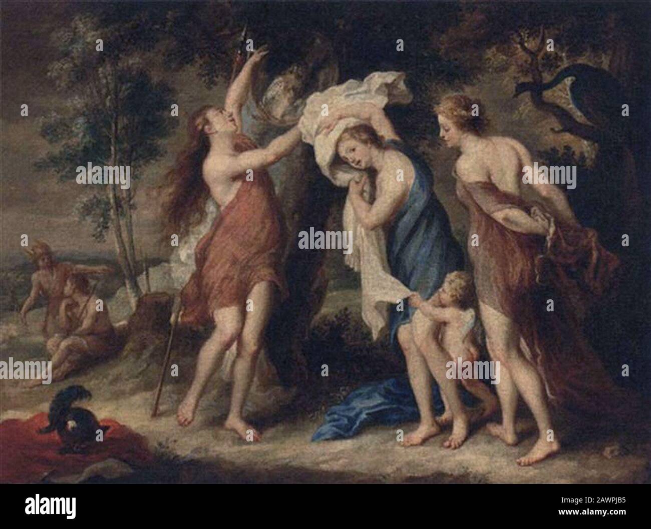 Anhänger von Peter Paul Rubens - Das Urteil von Paris. Stockfoto