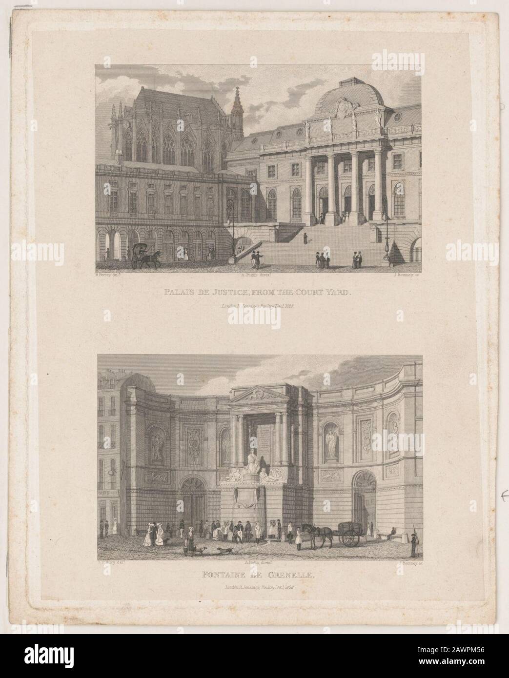 Fontaine de Grenelle - J. Romney, sc. , T. T. Bury, Feinkost. , A. Pugin, dirext. Stockfoto