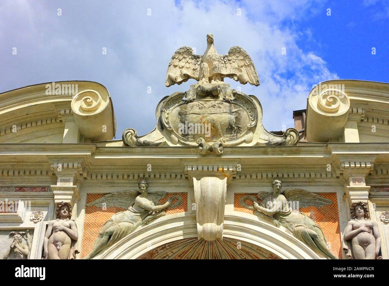 Fontana dell'organo Detail - Villa d'Este - Tivoli, Italien Stockfoto