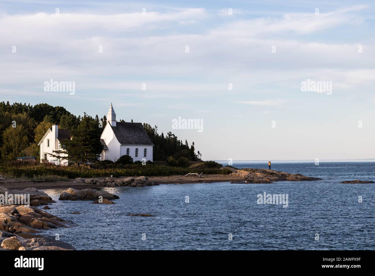 Mc McLaren Kapelle in der Gemeinde Saint-Simeon (Port-au-Persil) in Quebec, Kanada. Stockfoto