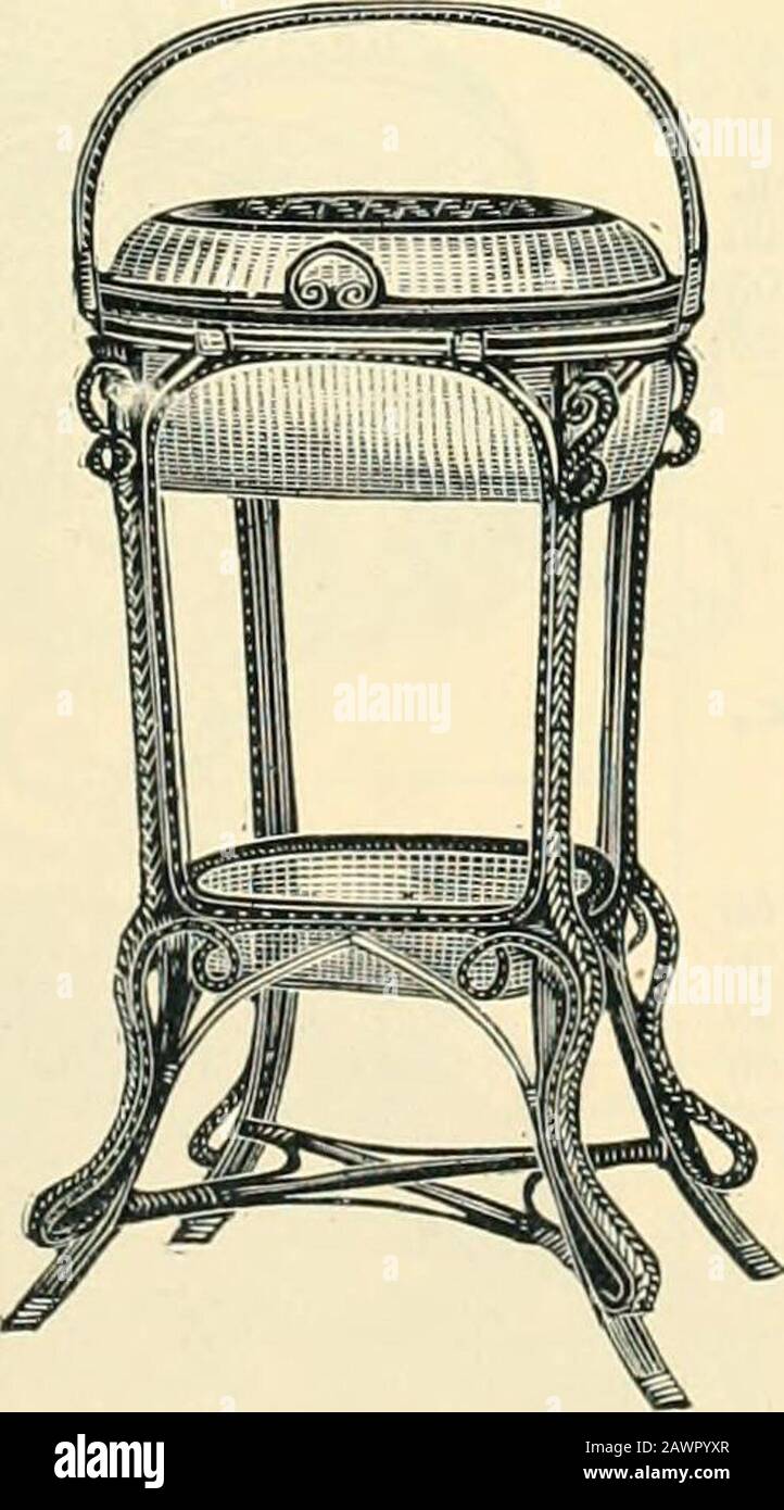 Formteile, Spiegel, Bilder und Rahmen. . Nr. 94. Arbeitsstativ. White.PRICE.Each. 1 50 USD. Nr.;i20. Dieser Standfuß ist weiß, mit feinen Besatz aus BlackReuded und hat extra fineWhite Gewebte Willow Basket, mit schwarz Polierten Rattan-Besätzen. Körbe sind groß und geräumig. Preis pro Stück.§4 .50 Stockfoto