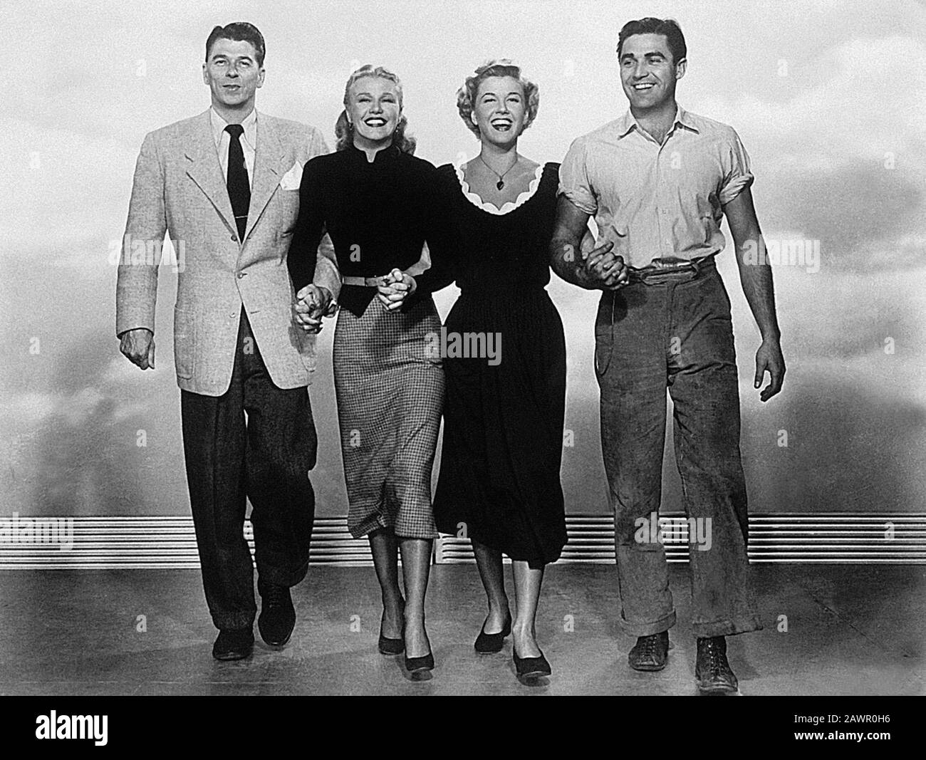 1951, USA: Die Schauspielerin und Sängerin DORIS DAY (* Doris Mary Ann Kappelhoff, geboren am 3. April 1924 Cincinnati, Ohio, USA) mit Ronal Reagan, Ginger Stockfoto