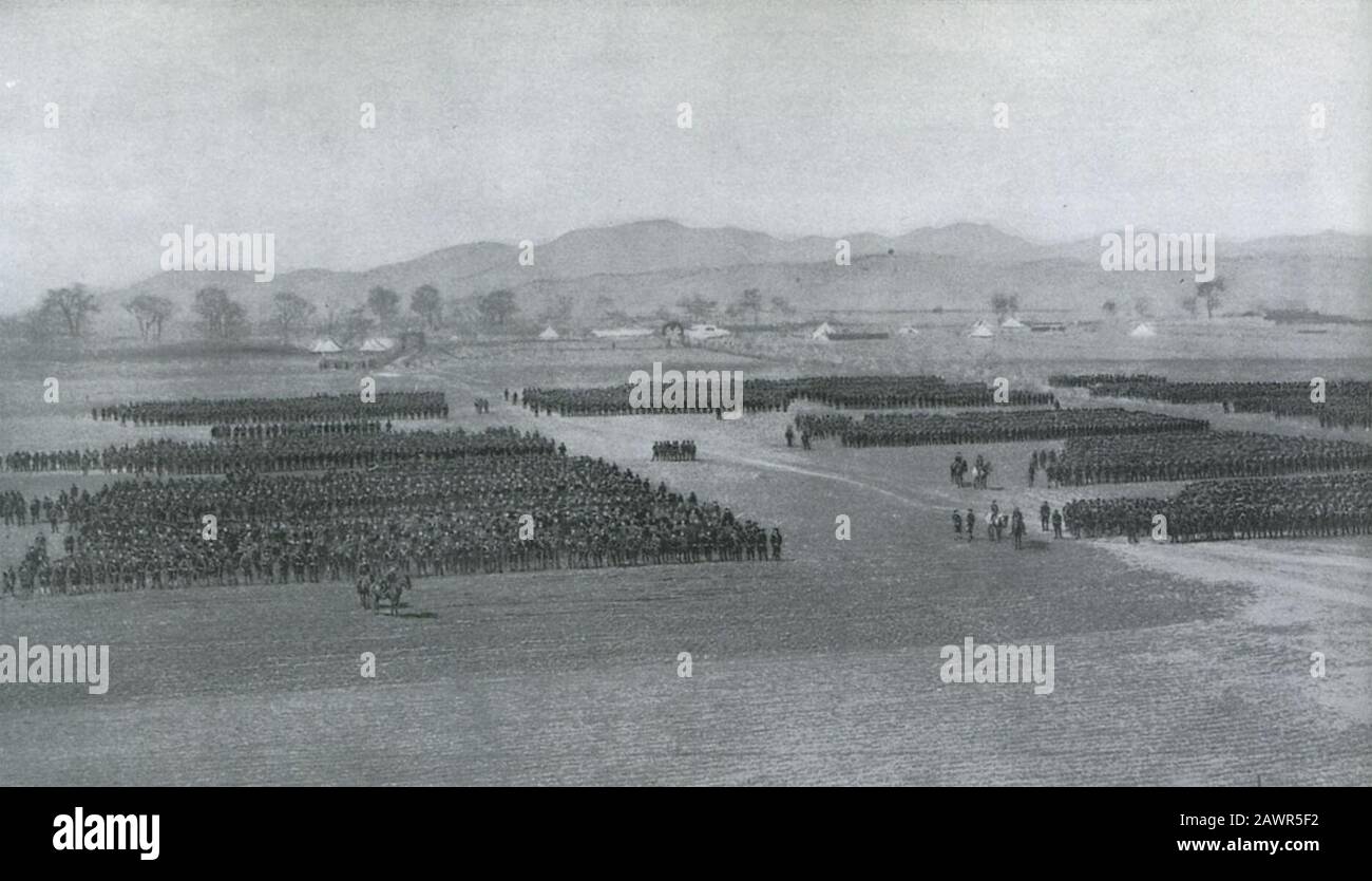 Bildung einer Division der japanischen 1. Armee nach der Schlacht bei Mukden. Stockfoto