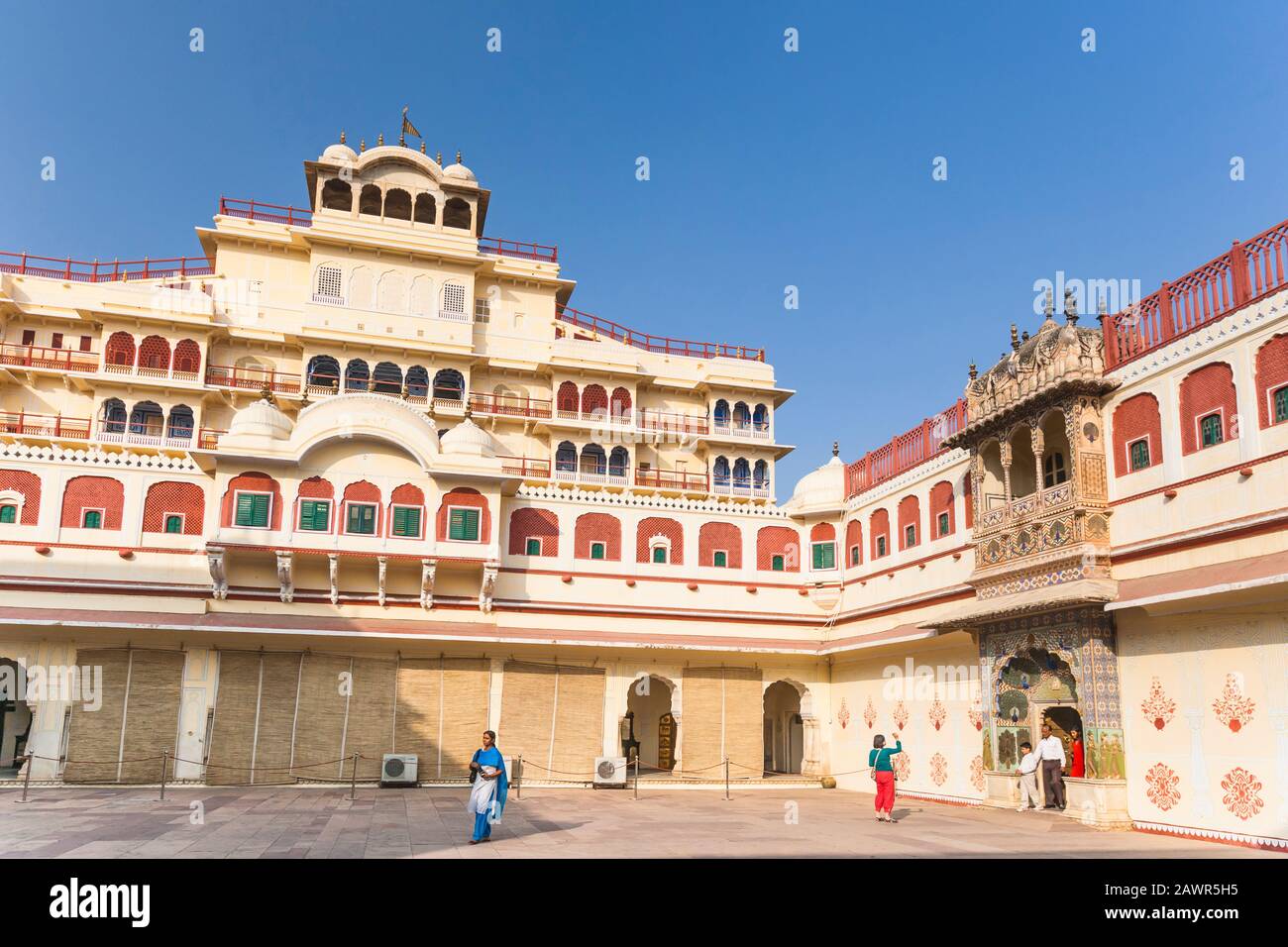 Stadtpalast, Jaipur, Rajasthan, Indien, Südasien, Asien Stockfoto