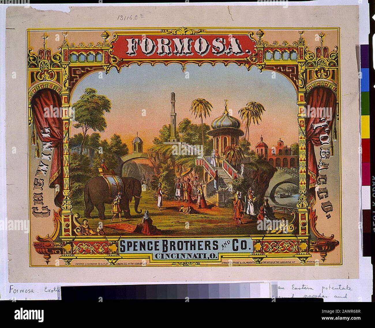 Formosa. Kautabak. Spence Brothers and Co., Cincinnati, O. - Strobridge Co. Lith, Cin., O. Stockfoto