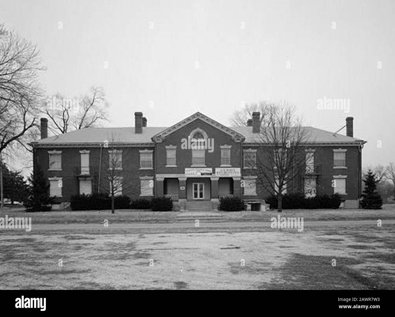 Fort Des Moines Historic Complex Building Nr. 46 Des Moines (Polk County Iowa). Stockfoto