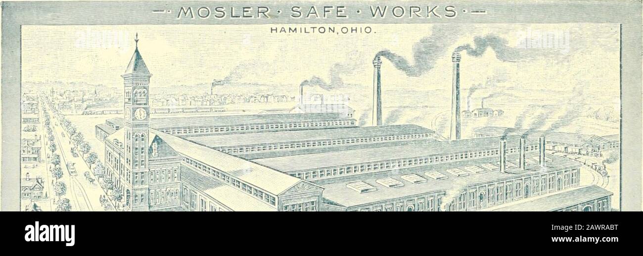 Das hundertjährige Jubiläum der Stadt Hamilton, Ohio. Rner von Fifth und Davton Street, und war ein Partner dieser Mühle, als sie 1882 brannte. Im Jahr 1883 wurde die Firma von Carr & Brown die heutige Mühle errichtet, und im Jahr 1888 wurde die Firma als Carr& Brown Co., Yith ein korporiertes Kapital von einhunderttausend Dollar, mit WilliamE Brown als Präsident und W. B. Carr Treasurer und Manager, gegründet. Im selben Jahr wurde der neue Aufzug gebaut. Die Mühle ist gründlich mit modernen Maschinen ausgestattet und hat eine tägliche Kapazität von fünfhundert Fässern Otmehl und zweihundert Fässern Stockfoto