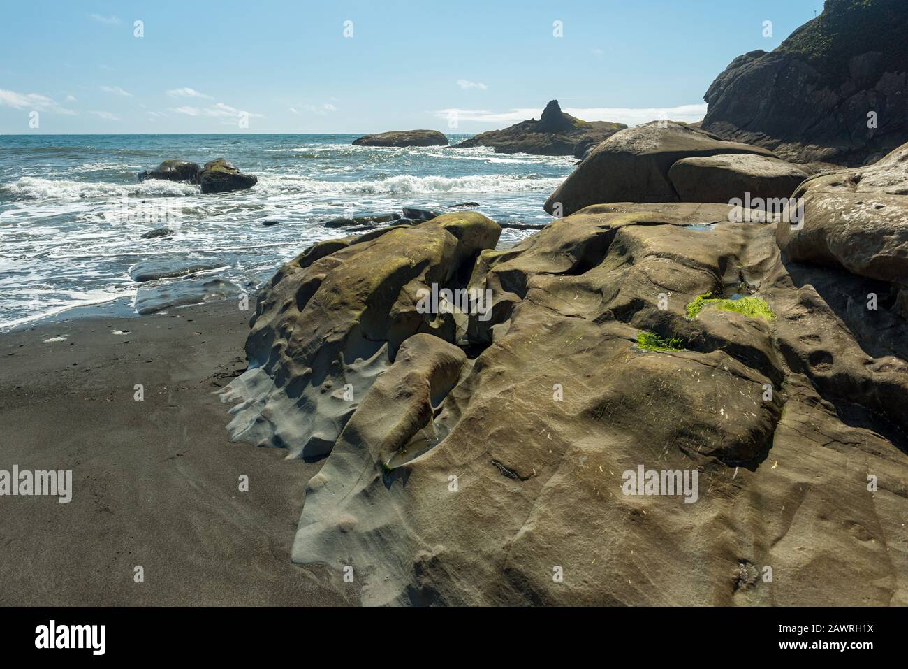 Felsformationen am Strand 4 im Olympic National Park, Washington, USA Stockfoto