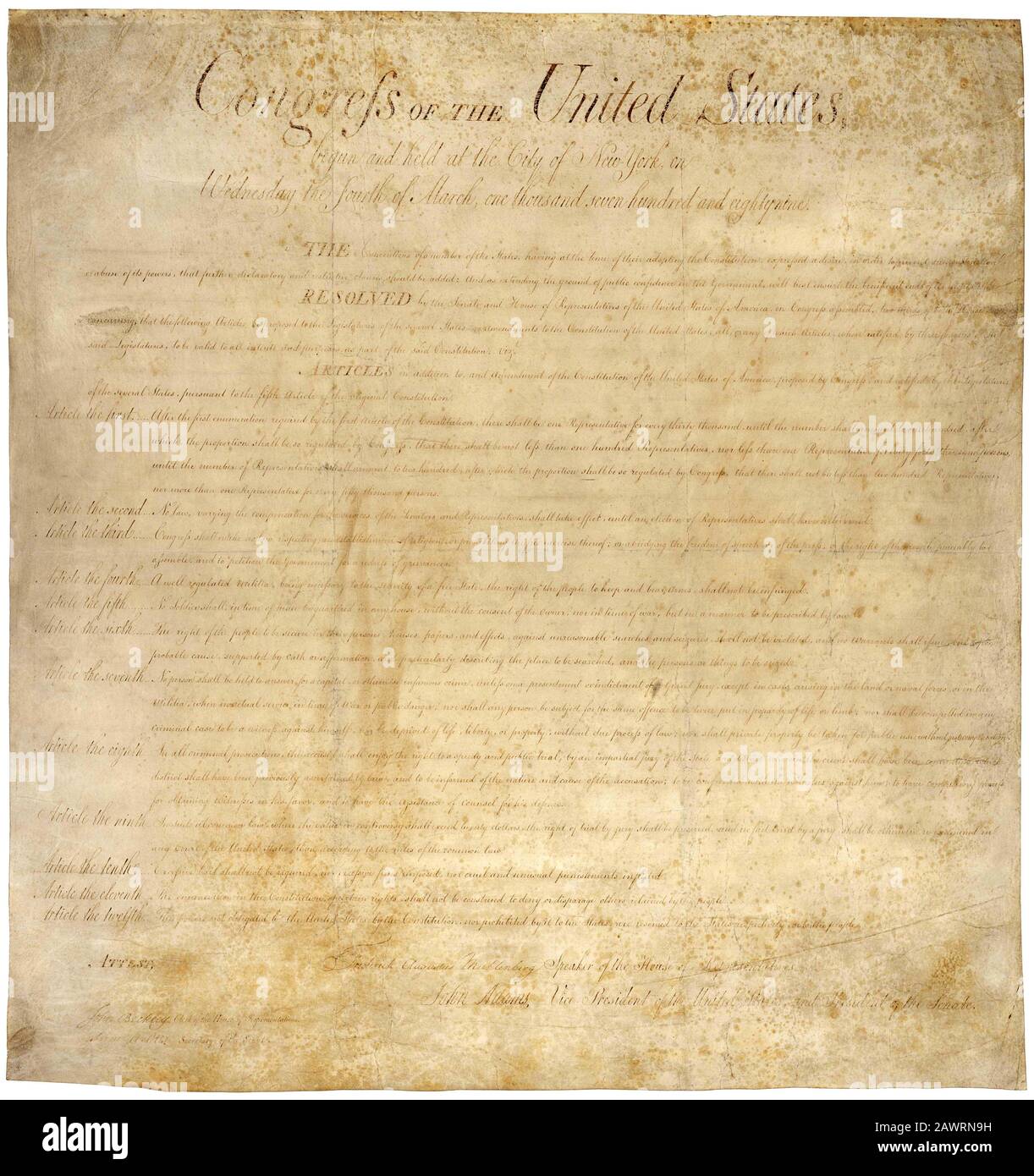 Die Verfassung der Vereinigten Staaten ist das oberste Gesetz der Vereinigten Staaten von Amerika . Die Verfassung wurde verabschiedet Stockfoto