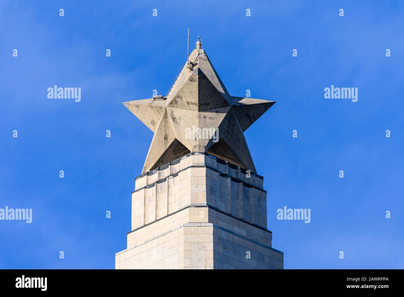 Der Lone Star auf dem Texas Monument in der San Jacinto Battleground State Historic Site. Houston, Texas, USA. Stockfoto