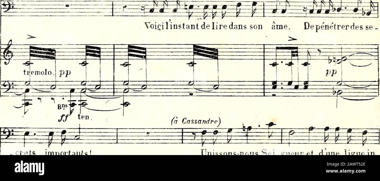 Olympiade: opéra lyrique en trois actes. AJXTl- /, ..fcfl i [n Port) ï * HM f TW^M^4à Voiçj 1 Instant de lire dans son âme, Depénetrerdes se- i-Ji T *k. Crets importants un poco sostenuto Unissons-nous,Seigneur, et dune ligue in. Stockfoto