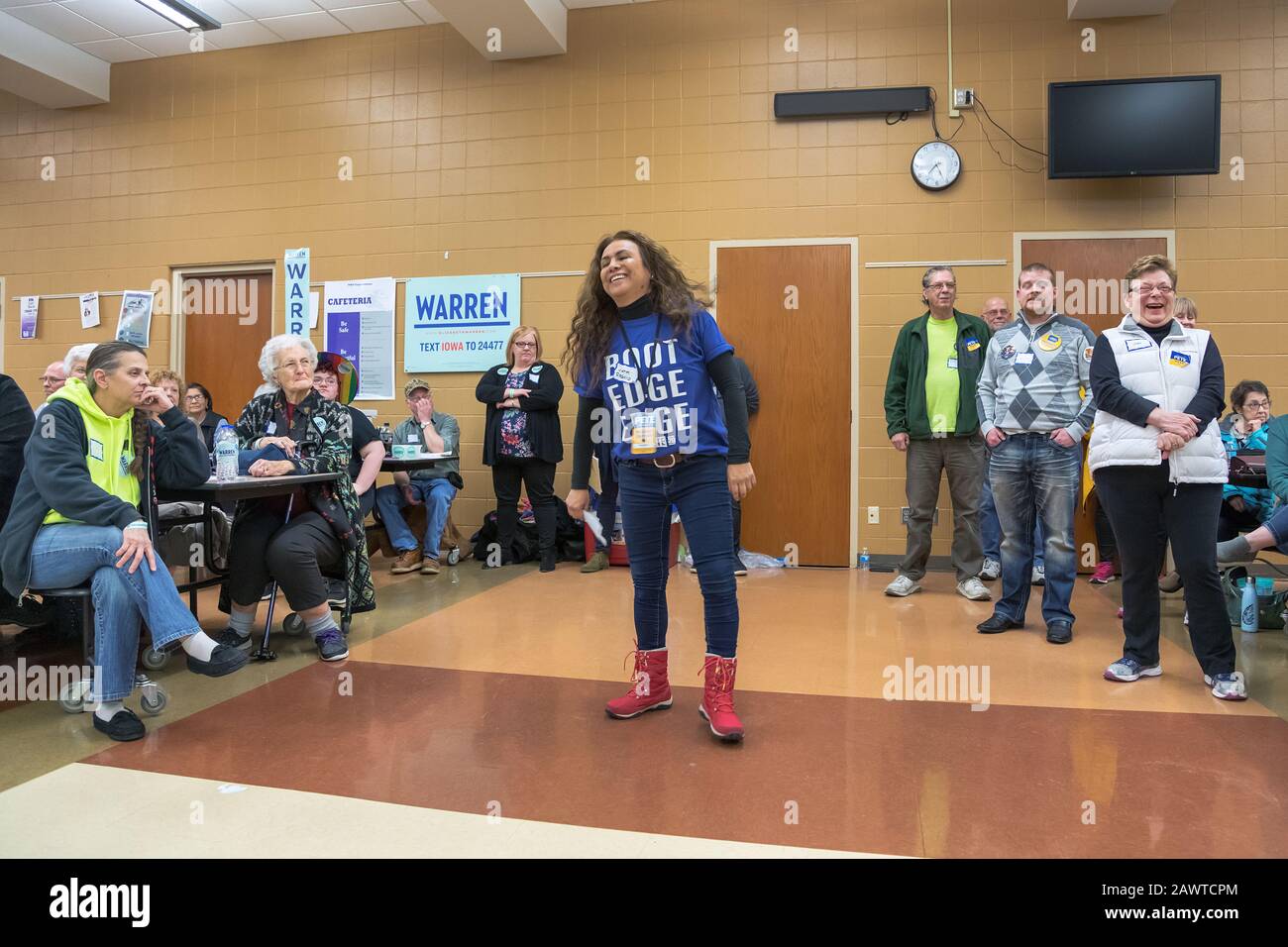 Der Iowa Democratic Presidential Caucus für des Moines County, Iowa Presidential 8C Stockfoto