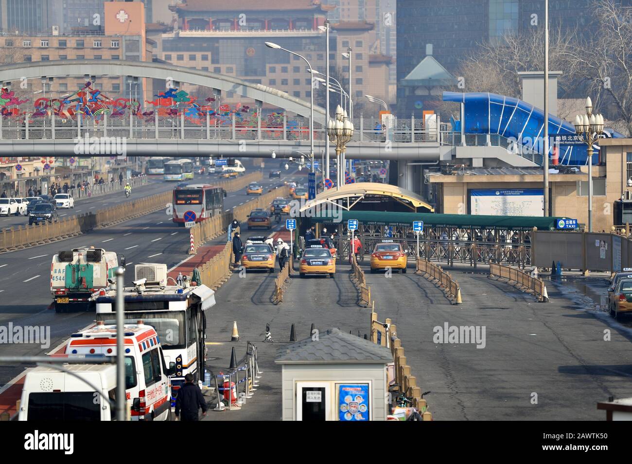 Peking, Peking, China. Februar 2020. BeijingÃ¯Â¼Å-Am 9. Februar 2020 ist der Rückfluss der Pekinger Eisenbahnstationen während des Frühjahrsfestes deutlich zurückgegangen, verglichen mit dem Vorjahreszeitraum. Kredit: SIPA Asia/ZUMA Wire/Alamy Live News Stockfoto