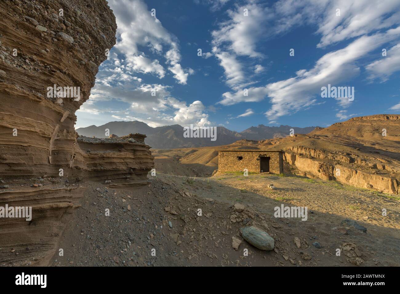 Bergdorf bei Kargil, Ladakh, Indien Stockfoto