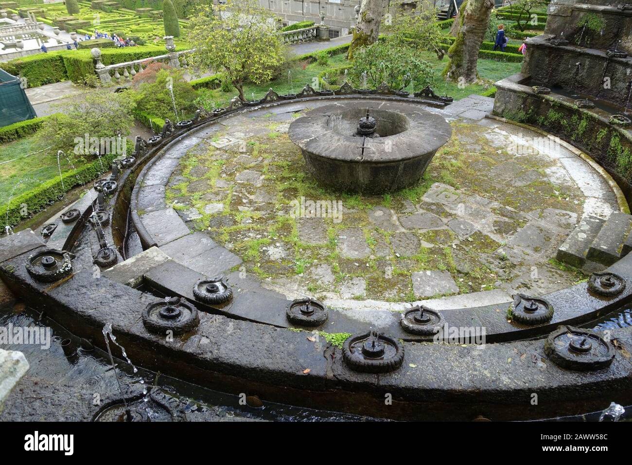 Springbrunnen der Lampen - Villa Lante, Bagnaia, Italien Stockfoto