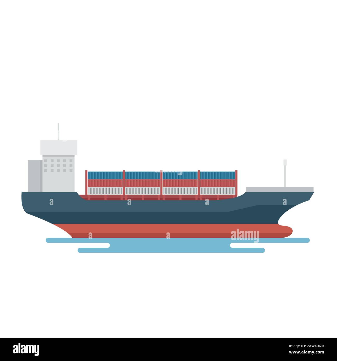 Transport Logistik Container-Transportschiff für den Schiffsexport Stock Vektor