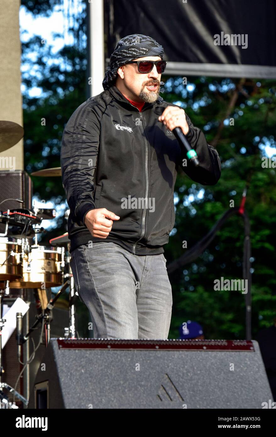 B-Real von Cypress Hill auf der Bühne beim Bottlerock Music Festival In Napa, Kalifornien. Stockfoto