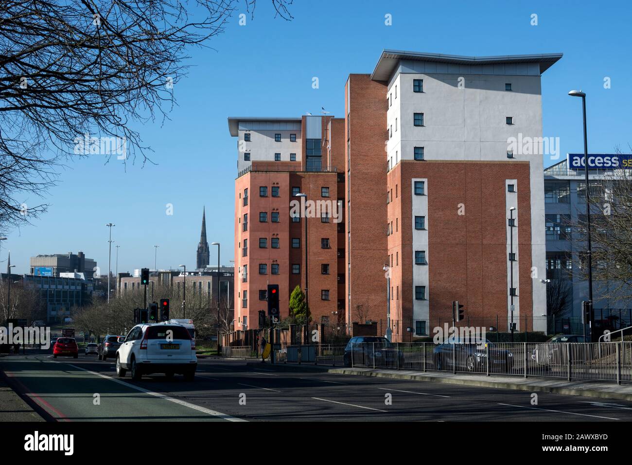 Sky Blue Way und Liberty Point Student Accommodation Building, Coventry, Großbritannien Stockfoto
