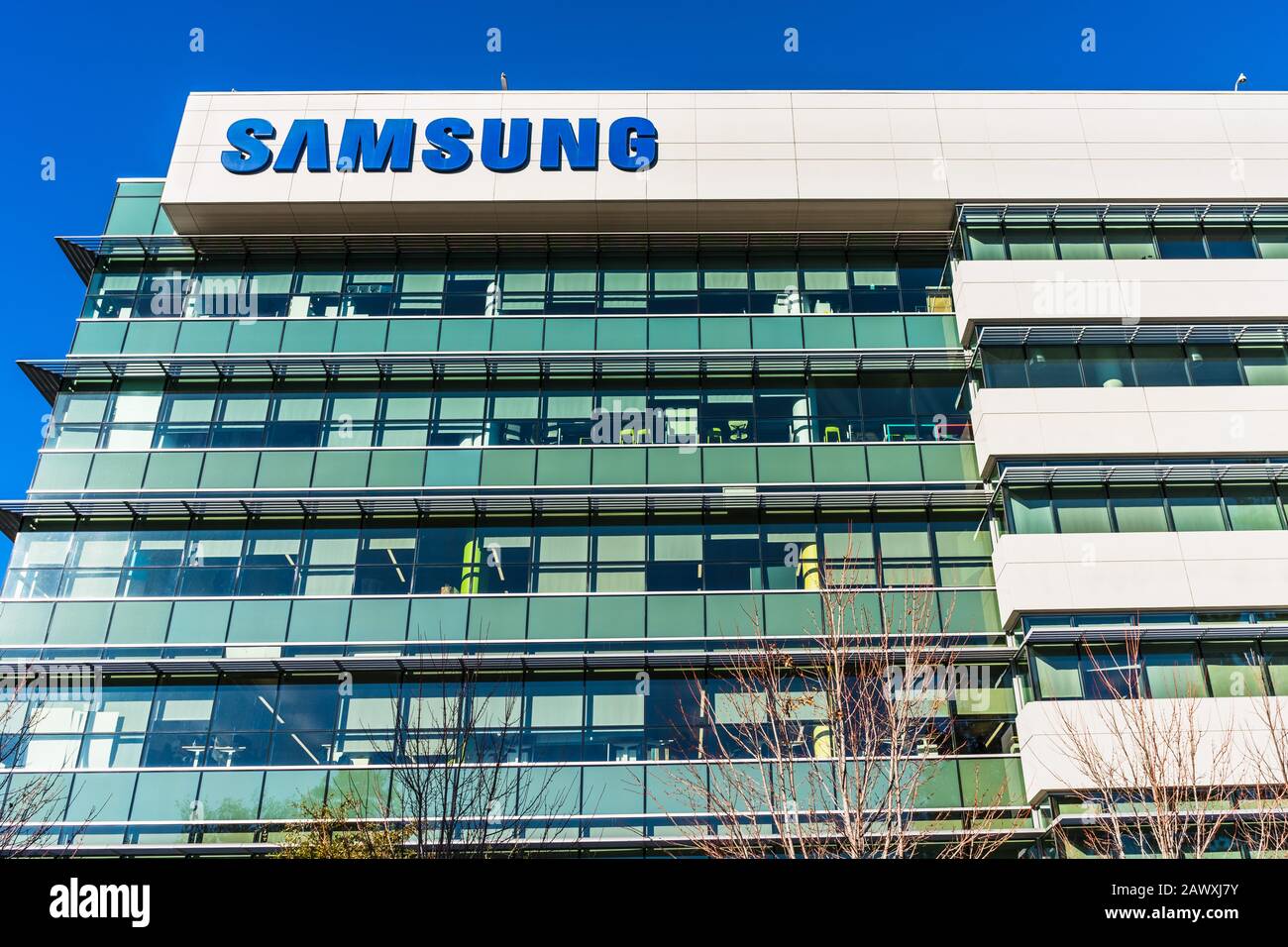 Februar 2020 Mountain View/CA/USA - Samsung Research America Campus im Silicon Valley; Samsung ist ein südkoreanischer multinationaler Konzern Stockfoto