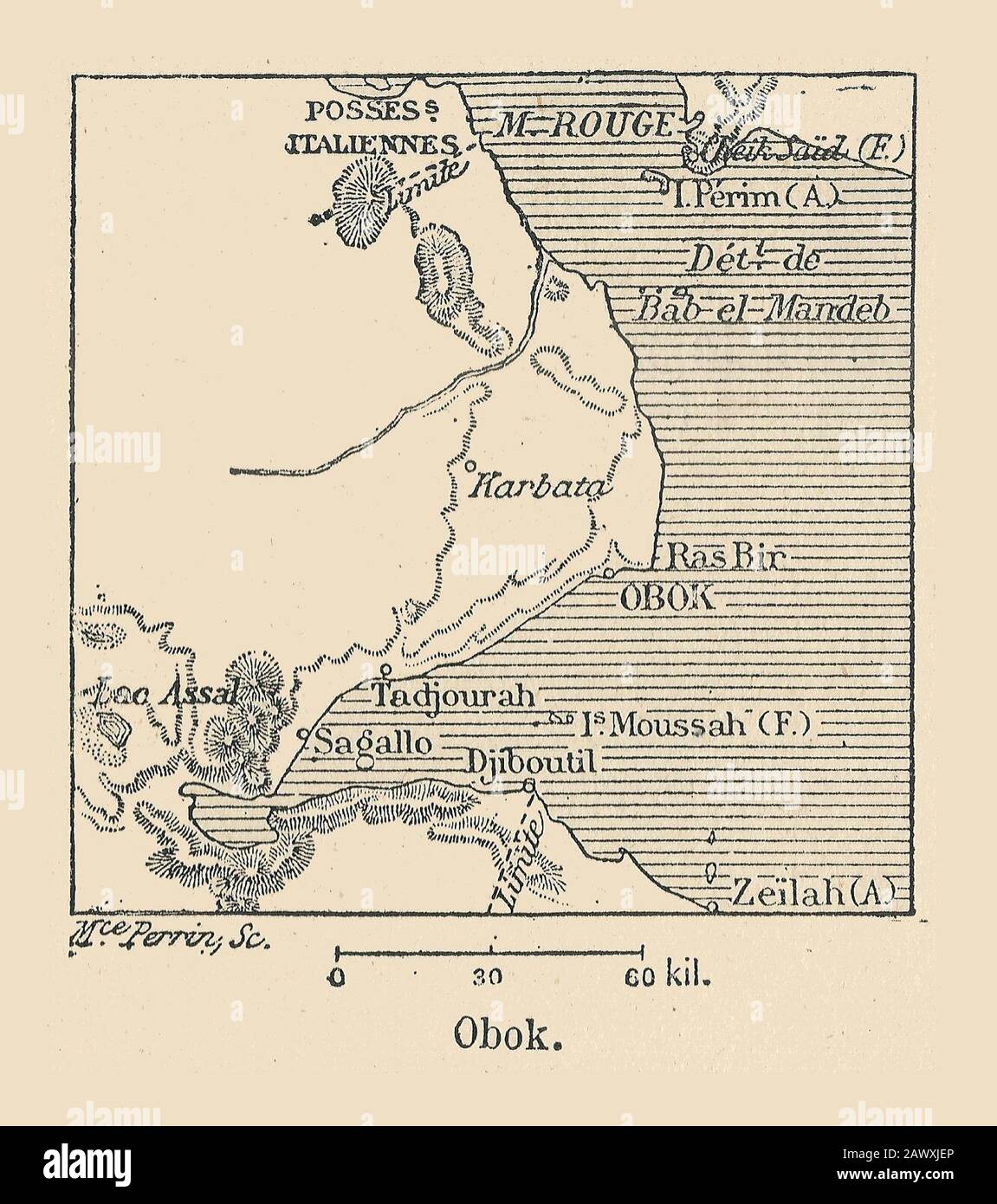 Frankreich & Kolonien-1894-Obok. Stockfoto