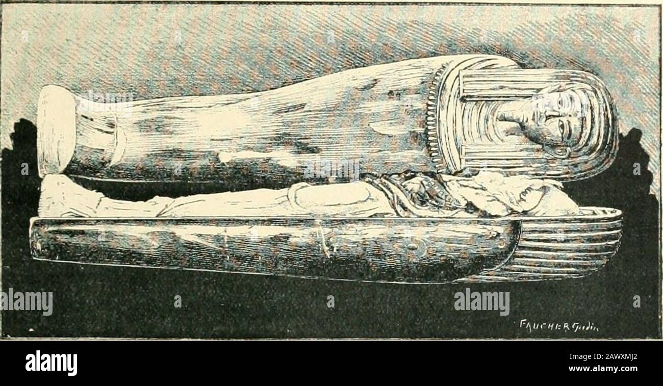 Der Kampf der Nationen - Ägypten, Syrien und Assyrien . Alter zu Osiris im Barkof des gottes selbst (Maspero, Catalogue du Mus € e Egypien de Marseille, Nr. 32, S. 20, 21), Und die Anotherstele im Louvre informiert uns, dass Pharao Thutmosis IV. Mehrmals einen seiner Messengersto Abydos zum Zwecke der Präsentation von Laud zu Osiris aud an seinen eigenen Vorfahren Ahmosis schickte (C 53, iuIlermet, Mecueil dInscriptions inidites du Mus^e Eijyptien dti Louvre, Bd. ii. 14,15). Maspero, Les Momiex royales de Deir-el-Bahari, in the Mimoire de la Mission, Bd. i. S. 533, 535. AMENOTHES I. UND NOFKITABI. 95 Stockfoto