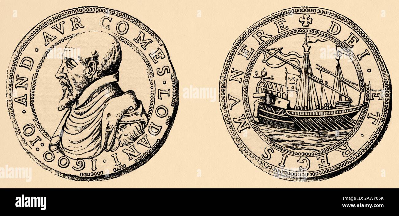 Porträtmedaille Bronzemedaille von Andrea Doria o D'Oria, (14661560