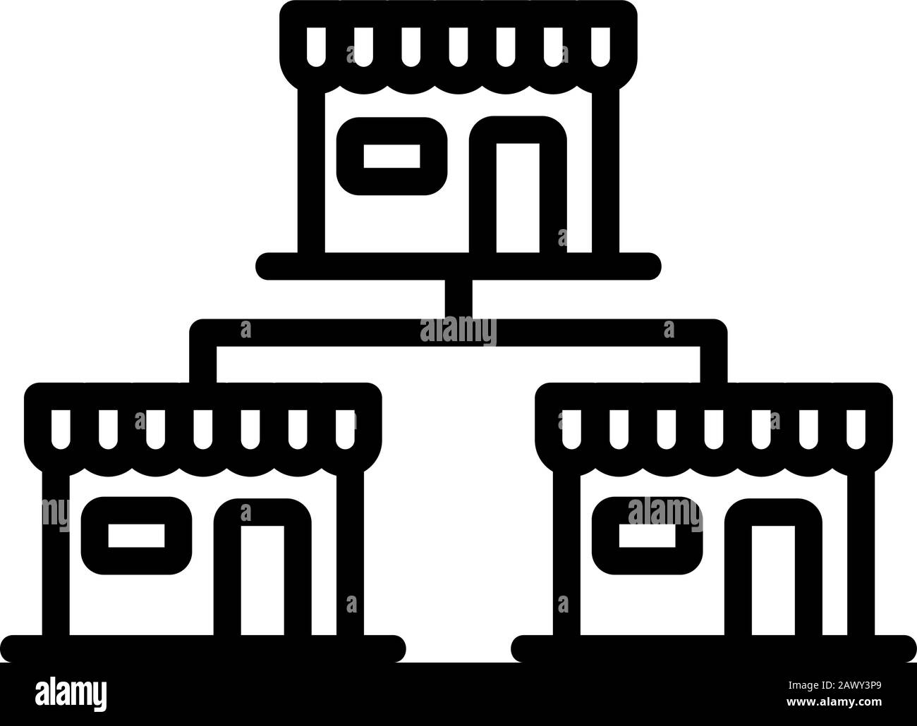 Icon-Vektor für Franchise-Geschäfte. Isolierte Darstellung des Kontursymbols Stock Vektor