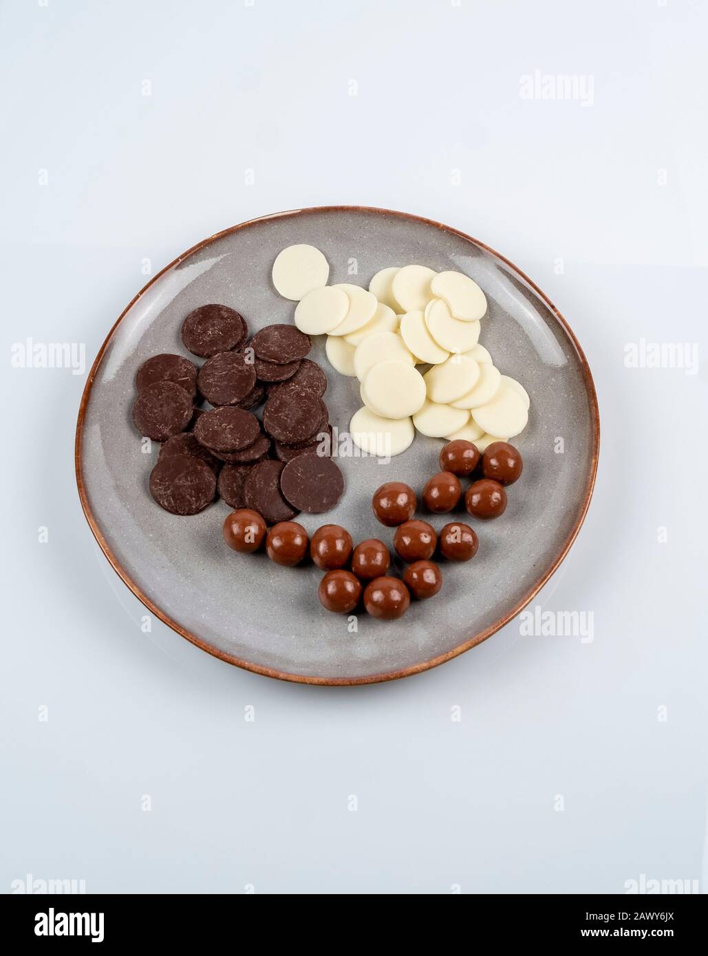 Verschiedene Schokoladenarten Stockfoto