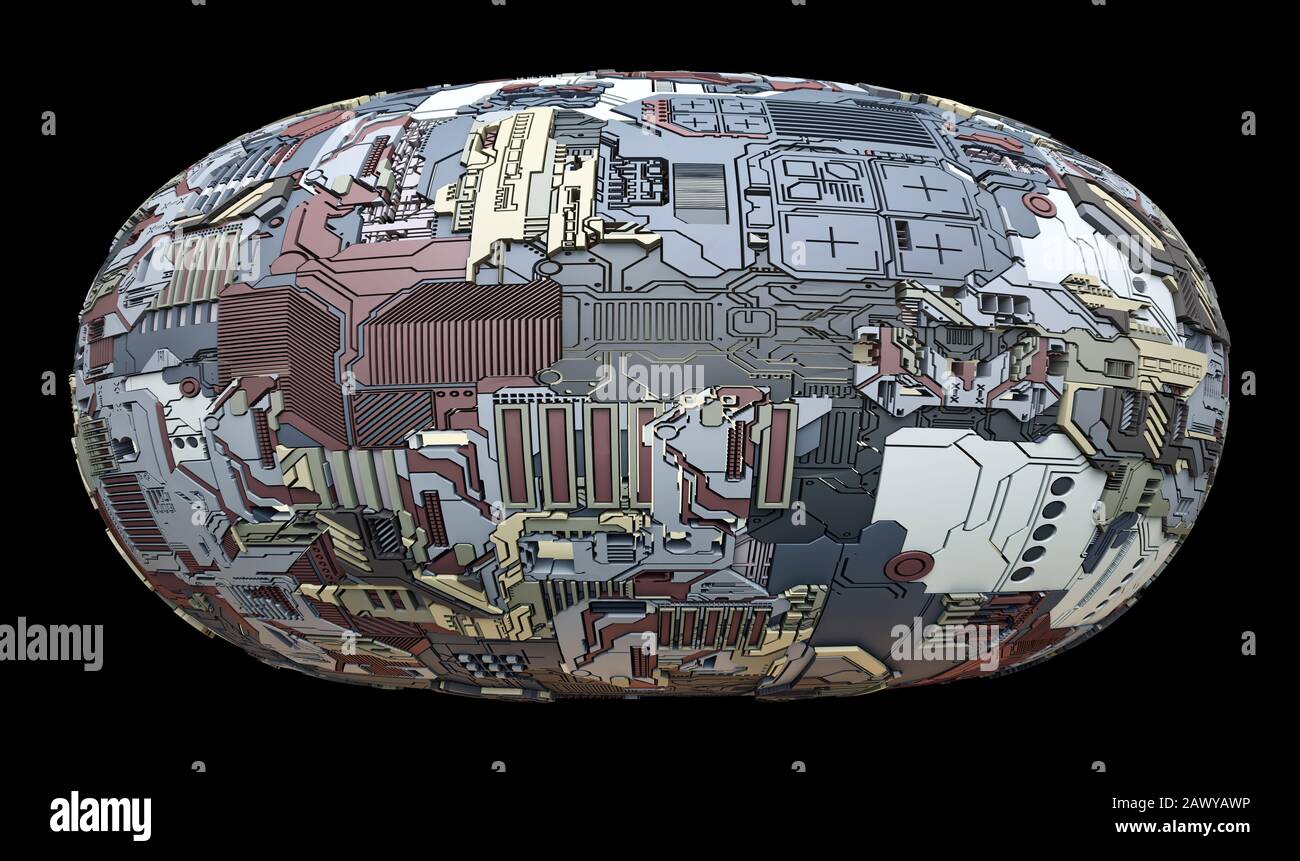 Sci-Fi-Element Auf Schwarzem Hintergrund Isoliert. Futuristisches Konzeptdesign Stockfoto